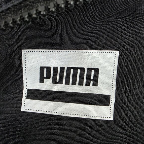 Mens Puma Black Full Zip Sweatshirt Long Sleeve Cotton Polyester Blend Size M - Picture 2 of 9